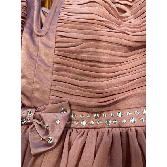 Pixie Lott Lipsy London Dress Sz 8 Rose Embellished Prom Bow Front Bling New - Picture 13 of 14